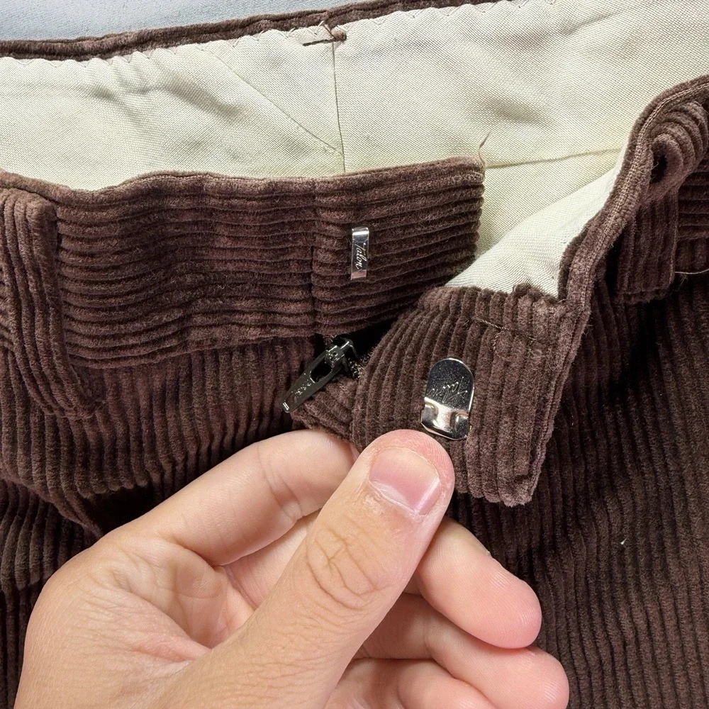 True Vintage 80s Bootcut Corduory Pants Mens 32x32 Brown Slim Whale Talon Zip